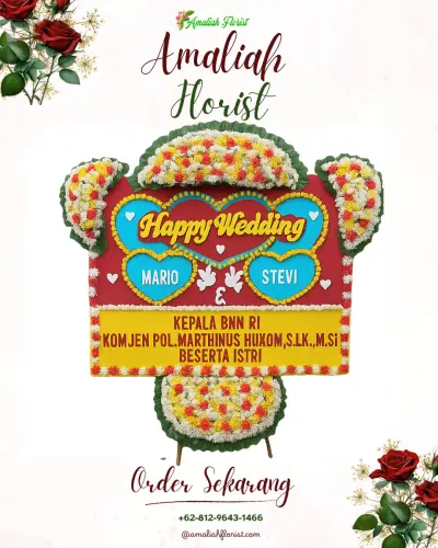Karangan Papan Bunga Pernikahan di Slawi Wetan